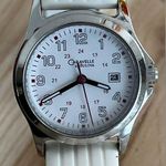 Bulova Caravelle by  Ladies Watch White Silicone Bracelet White Dial Date Window Photo 0