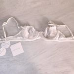 Mimi Holliday L Padded Bra Honeysuckle 1/4 Cup Plunge Silk Bridal Lace Bow Heart Size L Photo 9