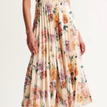 Abercrombie & Fitch GISELLE PLEATED CUTOUT MAXI DRESS LARGE PETITE FLORAL Photo 0