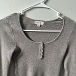 Brandy Melville Gray Ribbed Long Sleeve Top Photo 1