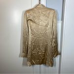 Meshki Saira Wrap Tie Up Mini Dress in wheat gold satin size medium event winter Photo 6