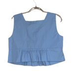 ZARA NWT  BLOGGERS FAV Cropped POPLIN  Top Baby Blue Medium Photo 7