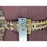 belt y2k leather studded crochet boho brown brass Photo 1