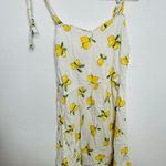 Slate + Willow White Lemon Print Sweetheart Neckline Tie Shoulders Dress Small Photo 3