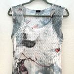 Komarov Floral Charmeuse & Chiffon Tiered Ruffle Dress Size M Photo 3