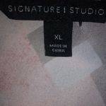 Signature Studio  I XL Diagonal Plaid Blouse Top in Pink Black Gray Workwear Photo 2