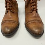Sam Edelman  Perron Cap Toe Leather Riding Boots Women's 6.5M Brown Brogue Zip Photo 5