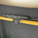 Boston Proper Black Square Neck Sheath Dress Sz Small Stretch Minimalist Career Photo 4