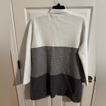 Elle  White Gray Striped Open Cardigan Sweater Plus XXL Photo 7