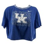 Nike Kentucky Wildcats Slub Ringer Performance Cropped T-Shirt Royal Women Small Photo 0