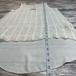 Tea N Rose Women's Hot Mama Tank Top S SM Small Ivory Cream Sheer Hi Low Crochet Photo 9