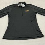 Levelwear Anaheim Ducks NHL Black Pacer Team Script Half Zip Jacket Womens M Size M Photo 6
