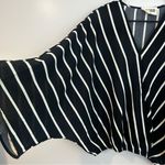 Savannah Jane Black & White Striped Dolman Sleeve Oversized Boho Top Size Medium Photo 2