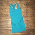 Athleta  built in support teal XS workout floral embossed  tank Photo 2