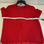 Madewell  Red Short Sleeve Pleated Keyhole Back High Low Shirt Top Size Small EUC Photo 7