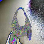 ZARA Viral white ivory Pearl floral Beaded Shoulder Bag with sequins /rhinestones and 3D flowers in the beads Photo 5