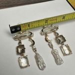 Loft Celestial Moon Rhinestone Statement Earrings Pierced Dangle Drop Gold Tone Photo 1
