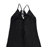 Topshop  Black Satin Lace Up Back One Piece Romper Size Women's 4 Photo 2
