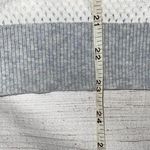 EXPRESS open knit Crewneck Longsleeve lightweight stripe sweater white grey sz S Photo 6