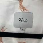 Rails Charli Shirt Women White Playful Cheetahs Print Linen Blend Button Medium Photo 3