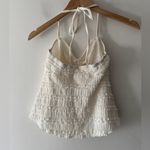 SheIn  White Cream Babydoll Ruffle Halter Top Photo 1