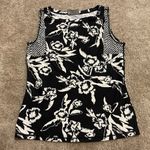 Athleta Women’s Molokai Floral Sleeveless Rash Guard Shirt Black White Size M Photo 1