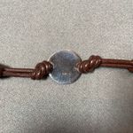 Silver Horseshoe stamp, Leather and Pearl Bracelet with 2nd accent bracelet Brown Photo 4