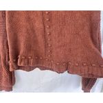 Anthropologie Pilcro Diana Cropped Cable Knit Cardigan Sweater Large Copper Photo 8