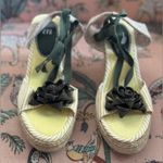 Gap NEW Vintage Women’s Striped Floral Espadrille High Heel Wedges Size 9M Photo 5