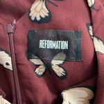 Reformation ‎ Butterfly Print Long Sleeve Mini Dress Maroon Red Size 2 Photo 9