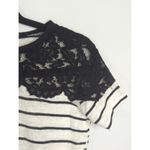 ZARA  W&B Collection Laced Shoulder Navy & White Black Striped Bundle Top Small Photo 5