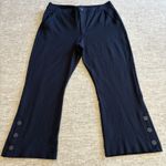 CAbi ‎ Keen Kick Flare Crop Pants 12 Classic Navy Ponte Stretch Ankle Button Photo 1