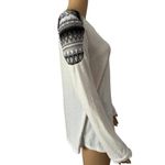12PM by Mon Ami Southwestern Boho Knit Long Sleeve Lightweight Knit Sweater Sm Photo 1