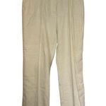 Chico's Women's Pants Size 8 Regular Cream Wide Leg 100% Linen Beach Casual Soft Photo 0