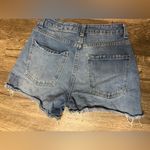 No Boundaries  Blue and Red Jean Shorts with Distressed Hem Photo 4