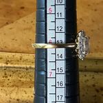 Natural Rainbow Moonstone Sterling Silver Halo Ring Size 6 Gold Photo 6