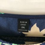 SheIn Curve Shift Dress Short Sleeve Floral Navy Blue 2XL Photo 2