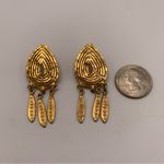 Vintage Wells 14k Gold Filled Earrings Tear Drop Southwestern Style Photo 1