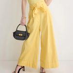 Adam Lippes  Tie Waist Wide Leg Pants Yellow Size 8 Photo 0