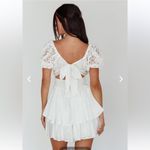 Selfie Leslie  Hold My Halo Lace Sleeve Romper White medium NWT Photo 3