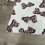Barbie Pink Crop Top Tee Shirt 100% Cotton Raw Hem Junior Women's New White Size XS Photo 2