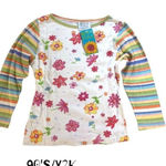 Fresh Produce 90s Y2K  Floral Stripe Long Sleeve Top‎ NWT SMALL Cotton DEADSTOCK Photo 0