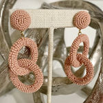 Blogger earrings‎ light pink beaded Photo 0