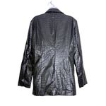 Princess Polly  Faux Croc Leather Blazer‎ Coat Women’s Size 4 Black Jacket Photo 6