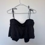 Oh Polly  Caramia Tie-Front Camisole Top in Black Photo 5