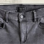 Ann Taylor  The Skinny Light Washed Black Denim Lace-Hem Ankle Jeans, Size 8P Photo 2