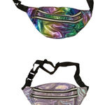 NWOT Set of Two Metallic Fanny Packs Belt Bags Purple Photo 0