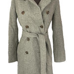 J.Crew  Double Breasted Top Coat Wool Blend Tie Waist Gray Women’s Size 4 Photo 0