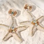 🤩🤩🤩BOGOHO 🤩🤩🤩Rhinestone Bead Starfish Earrings Photo 5