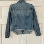 BLANK NYC Jean Jacket Raw Hem Distressed Destroyed Size XS Trucker Denim Coat Photo 10